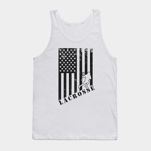 Lacrosse Usa American Flag Tank Top by Zen Cosmos Official